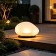 thumbnail image 7 of HIBIBUD Solar Rock Lights Outdoor,Solar Rocks,5.71X4.96X3.35 Inch White Pebbles Night Lights,4 Pack Glass Solar Ground Lights Warm White, 7 of 7