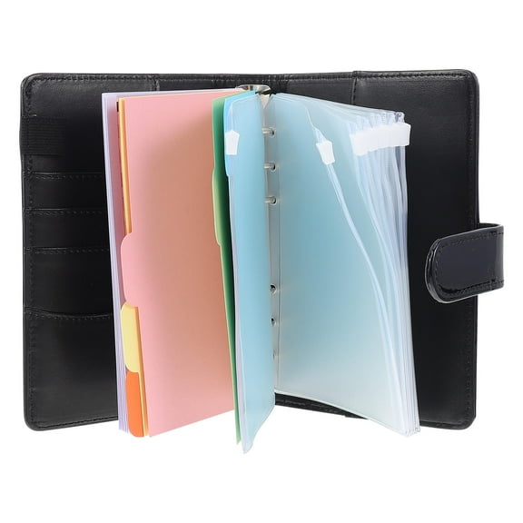 LEORX 1 Set Office Binders for Receipt Storage Simple Design Black PVC
