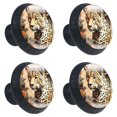 thumbnail image 2 of 4 Pcs Leopard Knobs for Kitchen Cabinet Cupboard Dresser Bookcase Drawer Pulls Handles Round Home Decor, 2 of 8