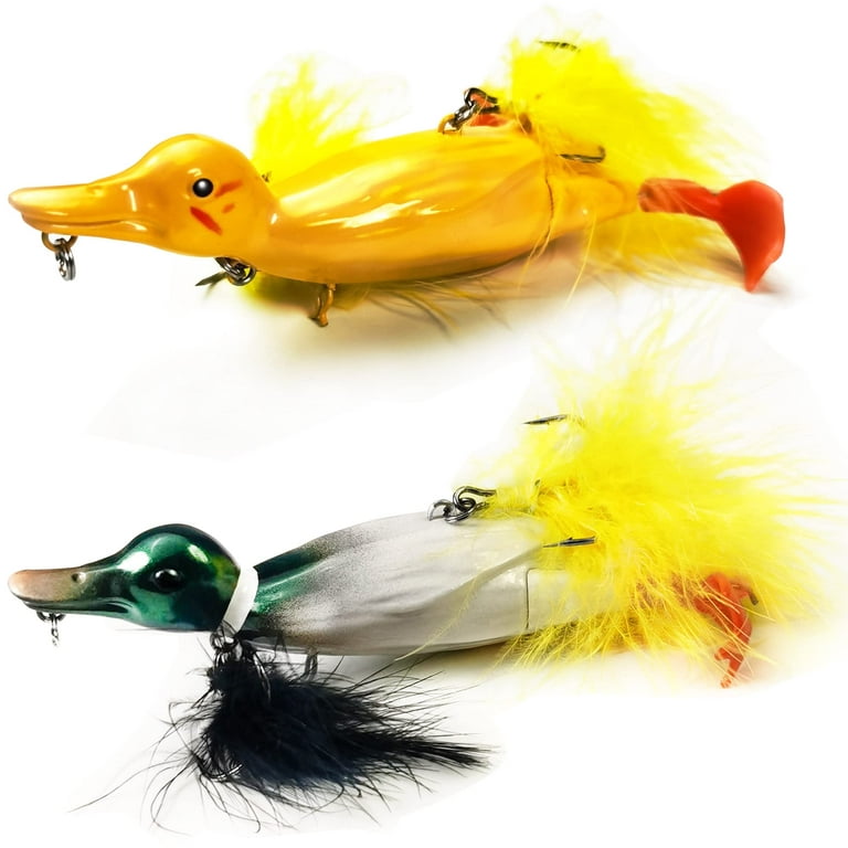 Duck Lure Topwater Fishing Lures Kit for Bass, 4.75in Baby Duckling  Floating Artificial Baits with Splashing Feet and Rooster Tails, Propeller  Duck Hard Swimbait Set for Freshwater Saltwater 