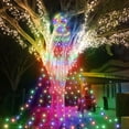 thumbnail image 5 of DYstyle Indoor Outdoor Christmas Decorations Lights String 350 LED Waterfall Christmas Tree Lights with Topper Moon Star Waterproof String Light Decorative for Yard Party Home Holiday Decor, 5 of 9