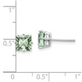 thumbnail image 4 of Auriga Fine Jewelry 14K White Gold Square Green Quartz Stud Earrings for Women (L- 0.28 inch, W- 0.28 inch), 4 of 6