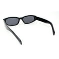 thumbnail image 4 of Womens Mod Narrow Rectangle Plastic Retro Sunglasses All Black, 4 of 4