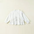 thumbnail image 2 of Besolor Toddler Baby Girls Button down Shirts Casual Solid Color Lace Long Sleeve Tops Kids Spring Summer Outfits, 2 of 5