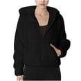 thumbnail image 4 of Half Zip Pullover Women Sherpa Fuzzy Fleece Hoodies with Pocket Zip Up Long Sleeve Sweater Fall Winter Warm Hooded Sweatshirts, 4 of 9
