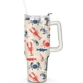thumbnail image 2 of 40oz Funny Red Lobster Stainless Steel Flip Straw Tumbler Spill Proof Travel Cup Double Wall Vacuum Insulated Coffee Mug with Top Handle, 2 of 6