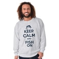 thumbnail image 4 of Keep Calm Fish On Fishing Enthusiast Men's Crewneck Sweatshirt Brisco Brands 4X, 4 of 6