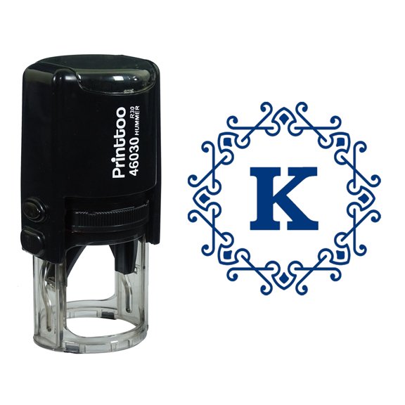 Printtoo Alphabet K Monogram Octagon Celtic Swirl Frame Self Inking Rubber Stamp Office Stationary