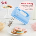 thumbnail image 6 of Rise by Dash Compact Hand Mixer Electric for Whipping + Mixing with Cord Storage, 5 Speed - Blue - 1.8 lbs. - New, 6 of 8