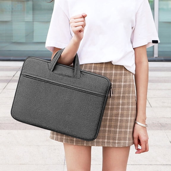 16.5inch Laptop Sleeve Case, Durable Laptop Tote Bag for Notebook/Tablet with Large Capacity Side Pockets & Durable Handle-Waterproof/Shockproof-Padded Compartments(Dark Gray)