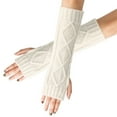 thumbnail image 7 of VANLOFE Winter White Gloves Knitted Cold Proof Gloves Gloves Wrist Arm Warmer Gloves Fingerless Gloves Convenient for work, 7 of 7
