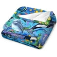 thumbnail image 6 of Dolphin Blanket Dolphin Gifts for Girls Women Ocean Dolphin Throw Blanket for Kids Adults Soft Warm Cozy Fleece Blanket for Couch Sofa \u200bBed 60"x80", 6 of 6