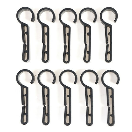 

10Pcs Plastic Helmet Clips Attachment Head Light Clamps Black Set Headlamp Hook