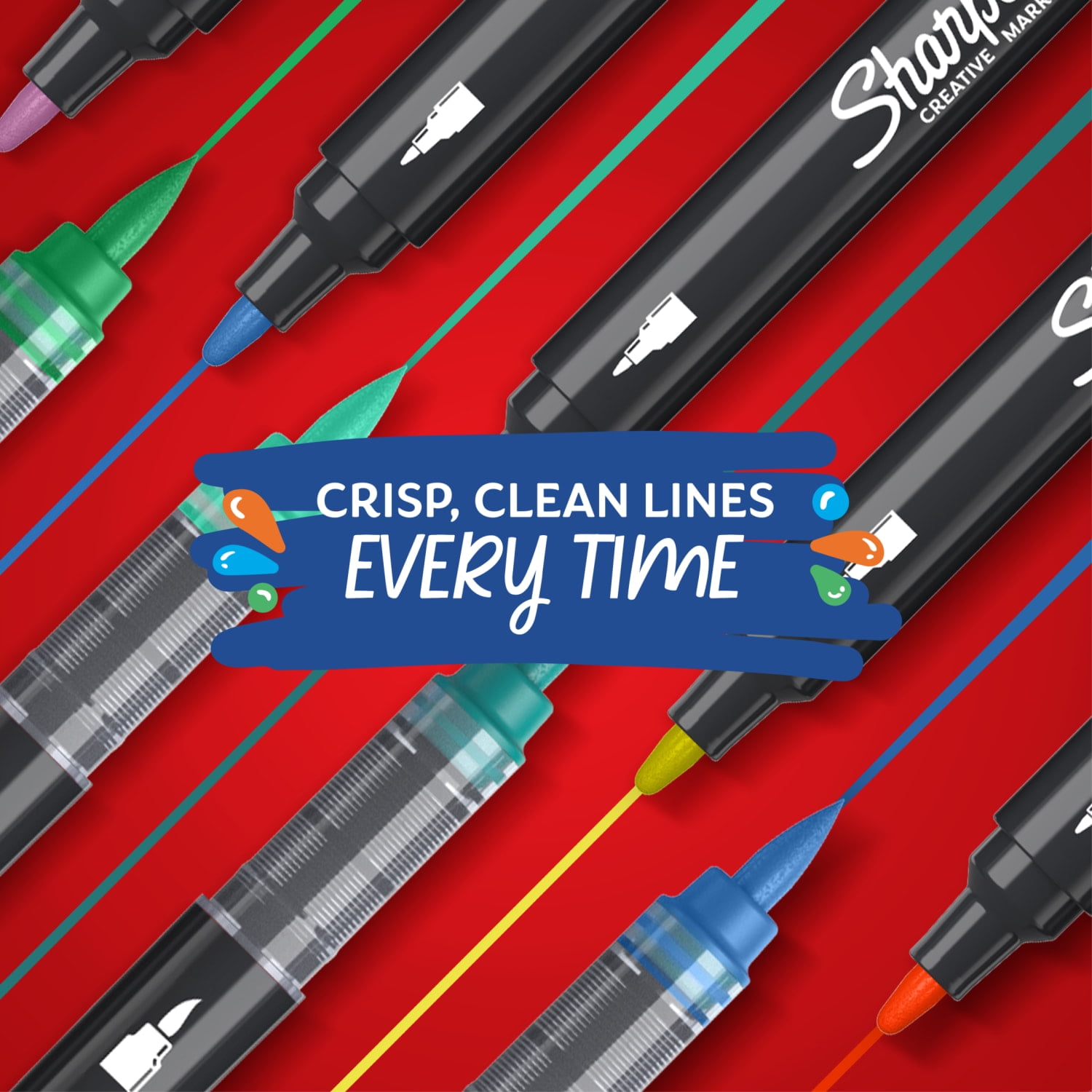 Sharpie Creative Markers, Water-Based Acrylic Markers, Bullet Tip, Assorted Colors, 5 Count