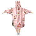 thumbnail image 2 of FORMRS Wearable Blanket Hoodie with Sleeves for Kids Cozy Flannel Sweatshirt, White Gingerbread Houses, 2 of 7