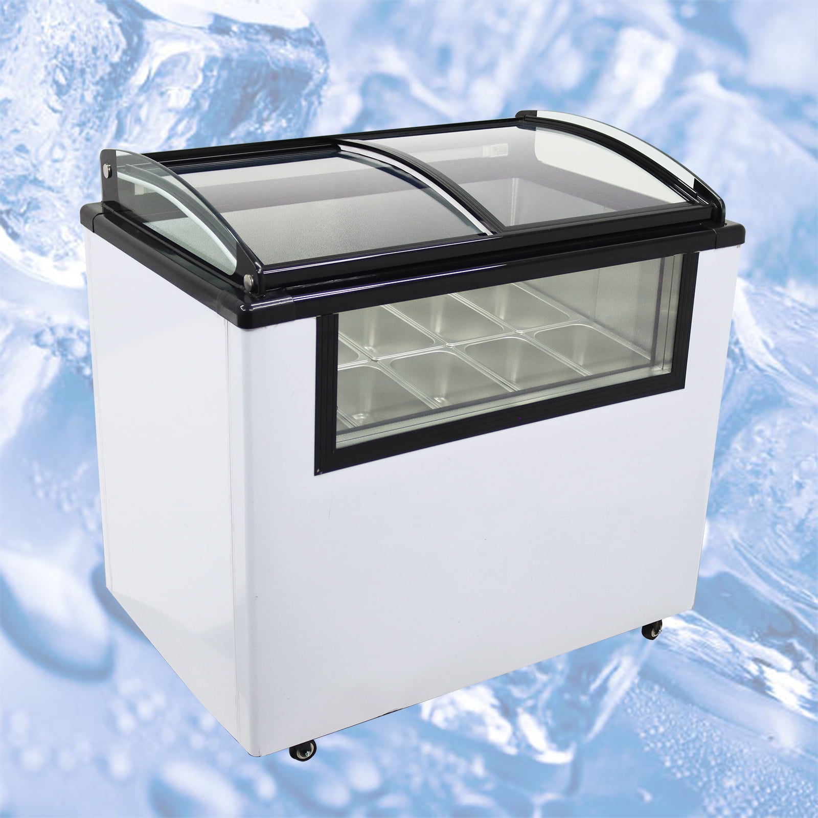 10 Pan Ice Cream Showcase Ice Cream Freezer Display Cabinet 136L