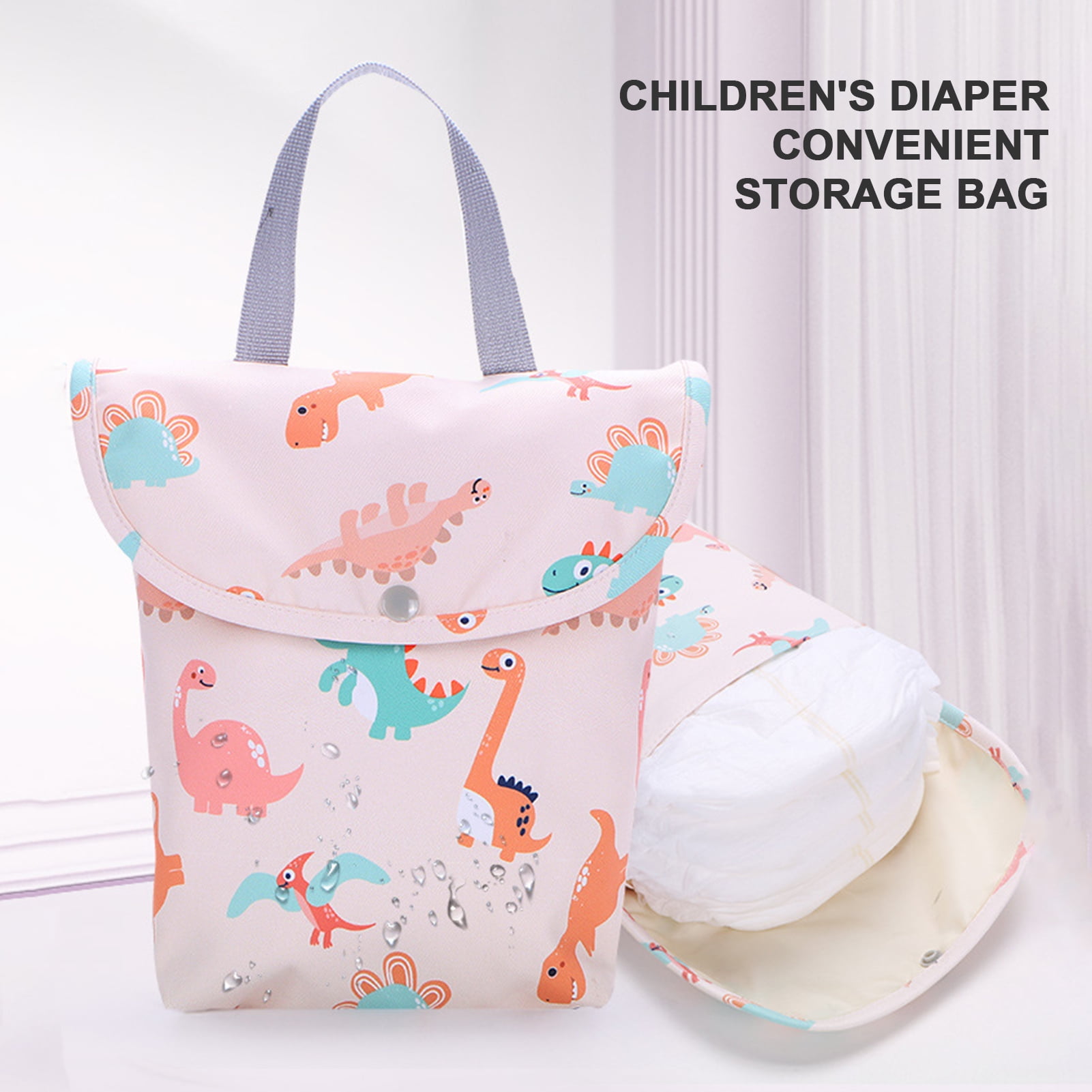 HUAQUE Diaper Bag Large Capacity Delicate Printing Waterproof  Multifunctional Baby Diaper Cartoon Organizer for Travel 