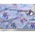 thumbnail image 2 of Soimoi Tissu en Soie Feuilles et Imprimé de Fleurs de Roses, Tissu au Mètre, 42 Pouces de Large, 2 of 3