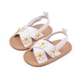 thumbnail image 3 of Baby Toddler Infant Girls PU Leather Soft Open Toe Summer Sandals Princess Flower Flat Shoes, 3 of 6