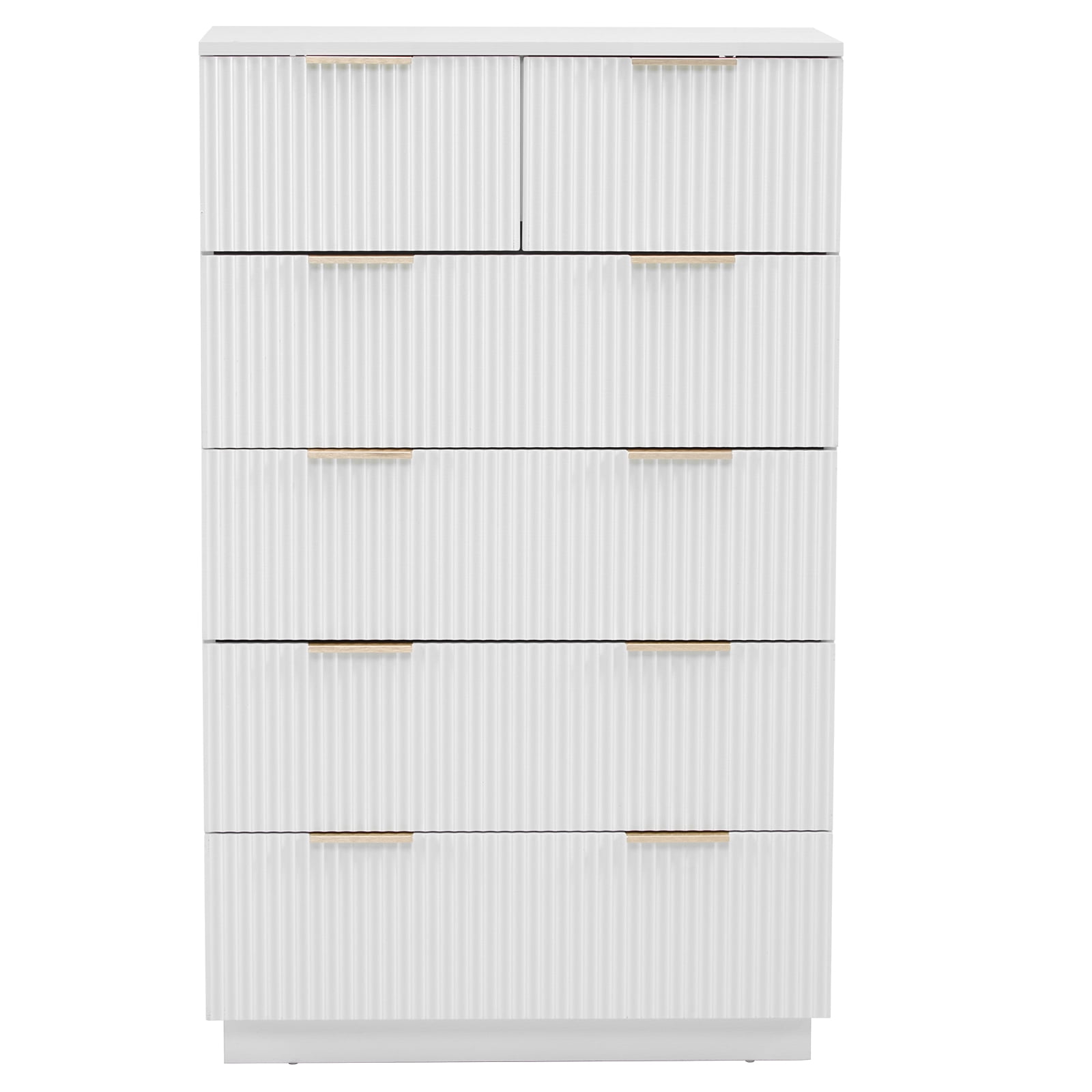 Five-Level Cabinet with Six Drawer, White P2 Particle Board and Density Board Wavy Pattern Drawer