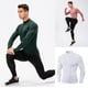 thumbnail image 4 of Qarigey Ropa interior térmica para hombre, camisetas deportivas de invierno de alta elasticidad para hombre, jersey largo con cremallera para Camisetas Blanco Qarigey AP013564-01, 4 of 6