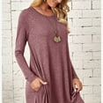 thumbnail image 4 of Njoeus Women's Soft Sleepwear Long Sleeve Nightgown Casual Dresses Full Length Nightshirt Loose Loungewear Pajama Dress with Pockets, 4 of 9