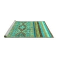 thumbnail image 2 of Ahgly Company Machine Washable Indoor Rectangle Abstract Turquoise Blue Modern Area Rugs, 7' x 10', 2 of 4
