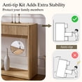 thumbnail image 6 of KeyWhat 63" Fluted Console Table with 2 Drawers, Modern Entryway Sofa Table with Anti-Tip Kit, Sturdy Long Console Table for Living Room, Hallway and Foyer , Natural Oak, 6 of 7