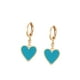 thumbnail image 1 of Modernos Aretes Arracadas Corazón Colgante Oro 14K Lam azul Unitalla, 1 of 7
