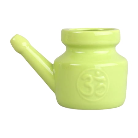 Aoanydony Ceramic Neti Pot Leakproof Sinus Rinse Pot Durable for Nasal 350ml Green 5.51 Inchx3.94 Inchx4.13 Inch