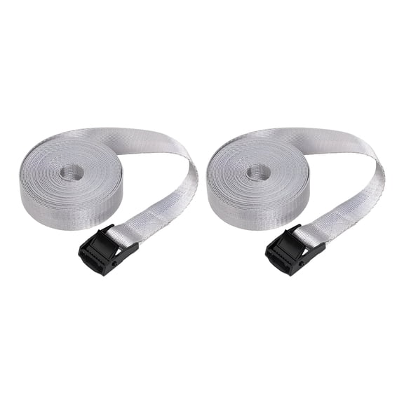 LAMIRO 2Pcs Tie Down Straps Lashing Straps Luggage Belt Fixing Strap Adjustable Car Roof Rack Straps for Snowboard, Trailer, Moving Grey