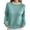 Blue 11, variant on Karymi Womens Tops Crew Neck Long Sleeve Knit Sweater, Solid Pullover Jumper with Hollow Out Sleeves and Shoulder Decorative Buttons