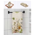 thumbnail image 6 of Sage Green Yellow Spring Floral Towel Set of 3,Soft Microfiber Bath Towels,Hand Towel,Washcloths,Watercolor Botanical Summer Flowers Quick-Dry Absorbent Towels for Bathroom Kitchen Hotel Beach Gym, 6 of 7