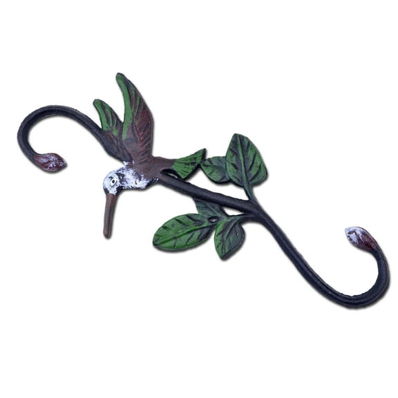 Cast Iron S Style Plant Hook - Hummingbird Color - 11.75" Long