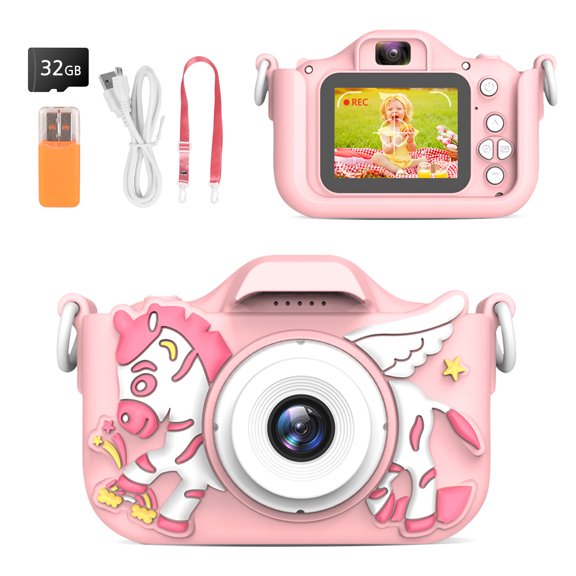Kids Selfie Camera,1080HD 20MP Digital Camera for Boys Girl,Kids Toys Christmas Birthday Gifts for Girls Age 3-12 Kids Camera with 32GB SD Card
