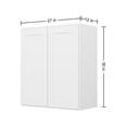 thumbnail image 2 of Furinno Shaker Wall Kitchen Cabinet 2-Doors 2-Shelves, Ready to Assemble, 12 D x 27 W x 30 H, White, 2 of 7