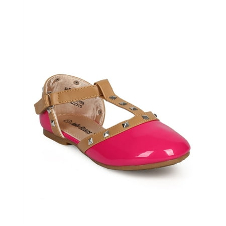 

New Girl DH98 Air Patent Round Toe Studded T-Strap D Orsay Ballet Flat 11 - 4