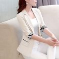 thumbnail image 2 of Nouvelle Veste de Petit Tailleur pour Femmes Printemps Été Automne, Haut à Demi-Manches, Style Coréen, Coupe Ajustée, Tailleur Décontracté, Manches Courtes, 2 of 6