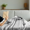 thumbnail image 3 of Alchemy Soft Flannel Fleece Throw Blanket, Mystic of Flowers Triangles and Boho Arrows with Modern Influences, Cozy Plush for Indoor and Outdoor Use, 50" x 60", Charcoal Grey White, by Ambesonne, 3 of 5
