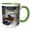 Green/White, variant on 3drose, Robin and Birdhouse, 15oz Mug