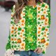 thumbnail image 5 of Xuyuer St. Patrick's Day Round Neck Sweatshirt for Women Lucky Shamrock Long Sleeve Shirt Ireland Gift Clover Print Fit Casual Pullover Fashion Loose Tops, 5 of 5