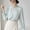 Light Blue, variant on Solid Color Satin Stand Collar Blouse with Beads for Women Elegant Office Lady Shirts Pullover Satin Temperament Commuter Professional Top Light Blue S