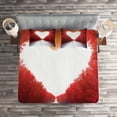 thumbnail image 2 of Ambesonne Love Quilted Coverlet 3 Pcs, Autumn Trees Landscape, Queen Size, Red White, 2 of 2