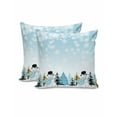 thumbnail image 2 of Christmas Decorative Throw Pillow Covers 16x16 Inch Set of 2 Blue Snowman Pillow Cases for Couch, Snowflake Christmas Tree Cushion Case for Living Room Bedroom Bed Car Chair, 2 of 8