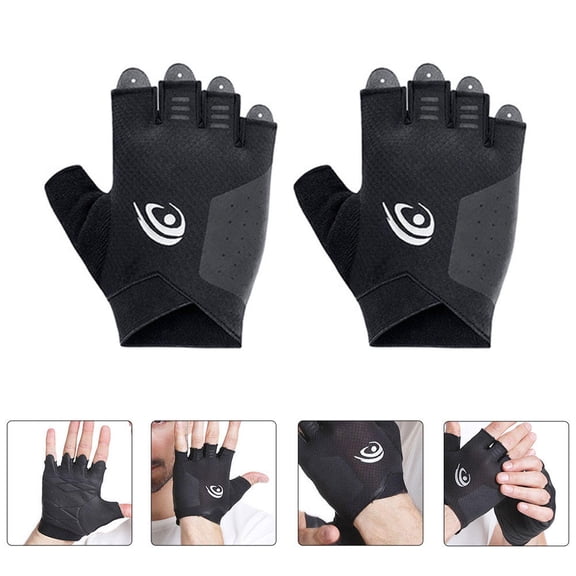 OULII 1Pair Durable Breathable Bike Gloves Half Finger Cycling Gloves for Outdoor Adventures