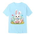 thumbnail image 3 of T-Shirt Graphique à Manches Courtes pour Garçons, Doux et Décontracté, Imprimé Coloré pour Pâques, 3 of 3