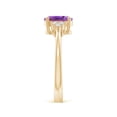 thumbnail image 3 of ANGARA Natural Solitaire 1.15 ct Amethyst Ring with Trio Diamond Accents in 14K Yellow Gold for Women (Size-8x6mm) | February Birthstone, Anniversary, Jewelry Gift for Women | Natural Amethyst Ring, 3 of 9
