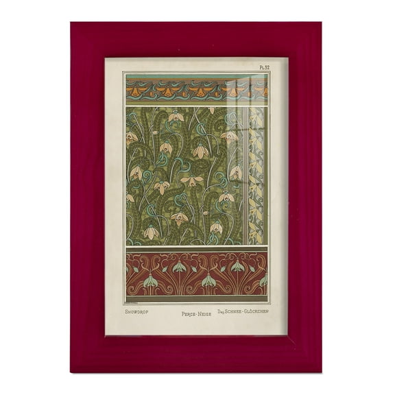 Nouveau Decorative VI - Framed Print w/glass - Cherry Red