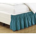 thumbnail image 1 of Fancy collection Wrap Around Style Easy Fit Elastic Bed Ruffles Bed-Skirt Twin-Full Solid Turqouise New, 1 of 1
