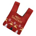 thumbnail image 4 of Bolso de muñeca navideño, moderno y bonito, con nudo en la manga, decorativo, con nudo en la muñeca. Ciervo y rojo, 4 of 9